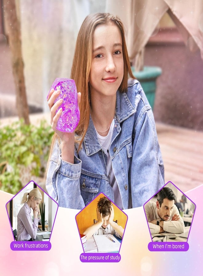 AiSiXin Ice Stress Cube Masonry Squishy Stress Balls for Adults Kids, Slow Rising Sugar Stress Cube Sensory Fidget Toy, Malt Sugar Ball Squishy Toys, Sugar Cube for Anxiety Stress Relief (Purple) - Image 5